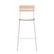 Emma and Oliver Blanchard Bar Stool with Metal Frame and Solid Wood Seat and Back with Antique Finish